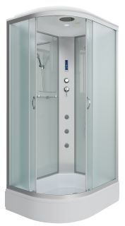 Душевая кабина Niagara NG-33084-14RF с гидромассажем 100x80см серебро/матовое